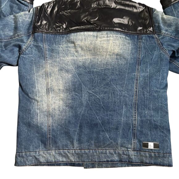 MONCLER Genius 7 Moncler Fragment Navy Shady Down Denim Jacket Authentic Size XL - Picture 4 of 16